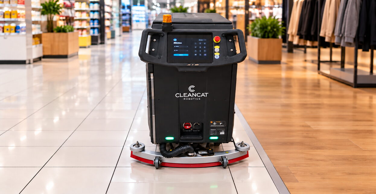 Autonomní čisticí robot CleanCat v obchodním centru